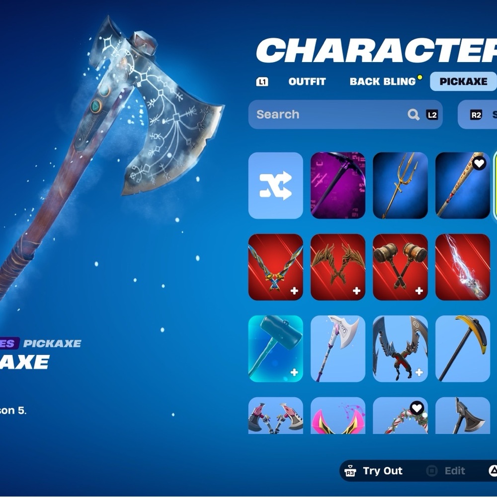 Blue and Brown Gaming Pickaxe